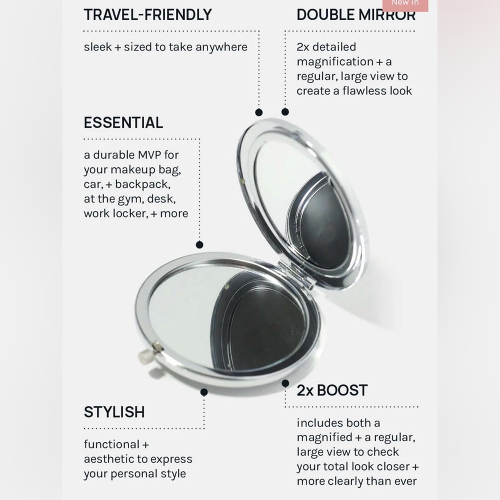 Rose gold and silver Compact Mirror